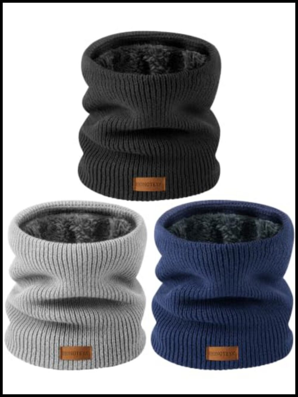 Thermal Neck Gaiter Plush Lined Windproof Winter Ski Mask